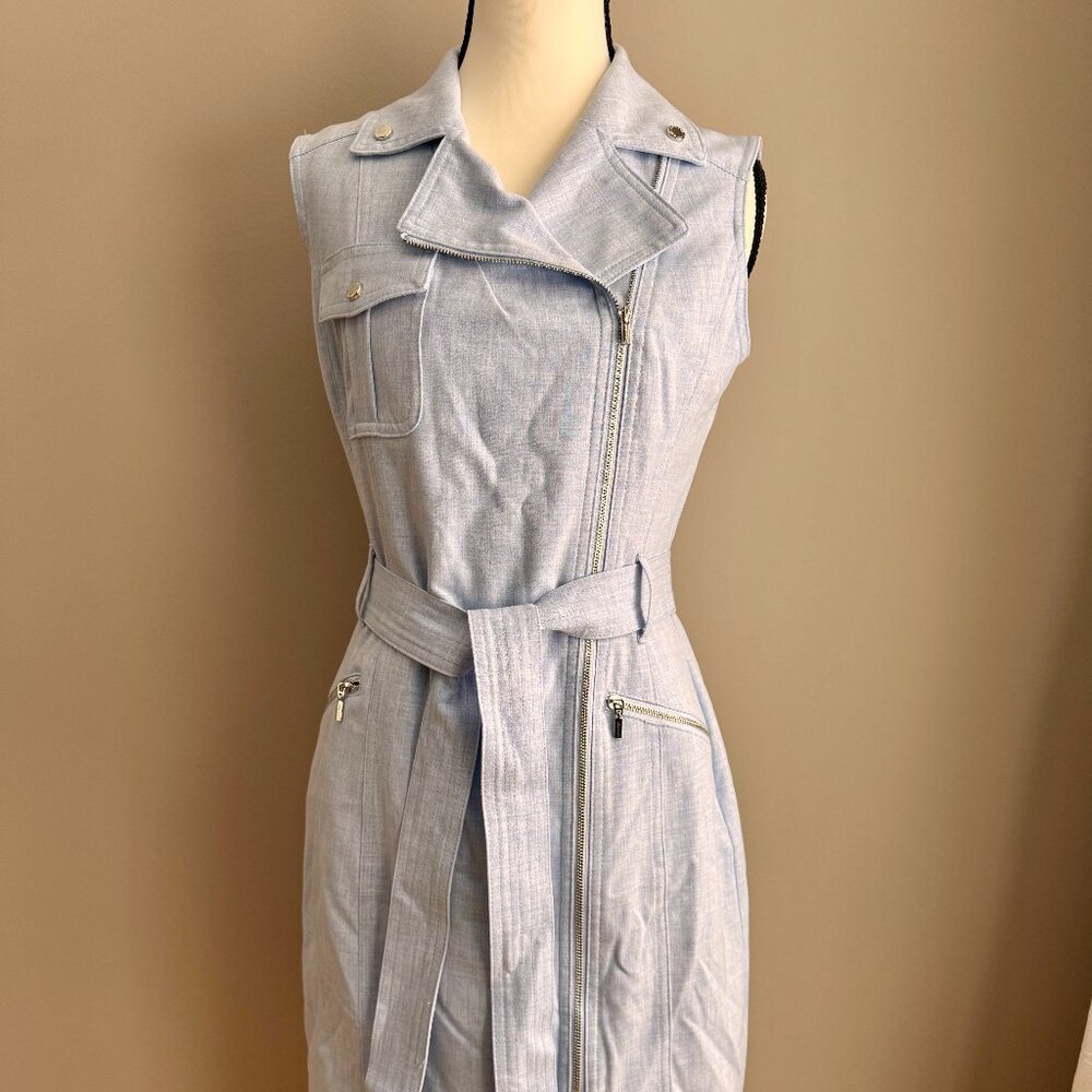 Calvin Klein Sleeveless Dress, Light Denim Blue, Fully Lined, Size 4